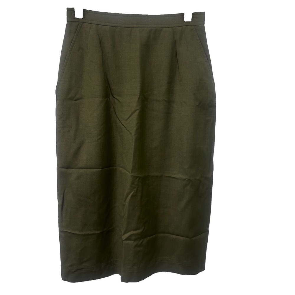 Evan Picone Olive Green Pencil straight Skirt Size 6 Career Boss Babe Preppy USA